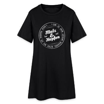 Wappen - Malz & Hopfen - Frauen T-Shirt-Kleid - Schwarz - Vorne