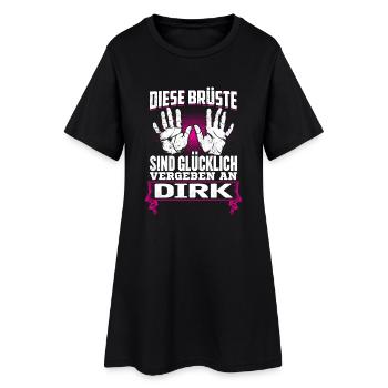 DIRK - Brüste Geschenk - Frauen T-Shirt-Kleid - Schwarz - Vorne