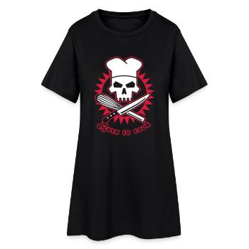 born_to_cook - Robe T-shirt Femme - noir - Devant