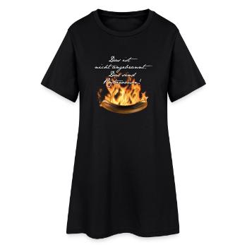 lustiges Grill-T-Shirt Röstaromen - Frauen T-Shirt-Kleid - Schwarz - Vorne