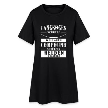Langbogen Helden Bogenschiessen Traditionell - Frauen T-Shirt-Kleid - Schwarz - Vorne