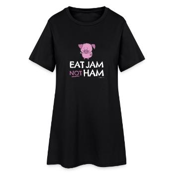 vs0086 4 manger confiture pas le jambon de porc - Robe T-shirt Femme - noir - Devant