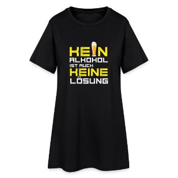 kein alkohol fußball bier trinken party spruch LOL - Frauen T-Shirt-Kleid - Schwarz - Vorne