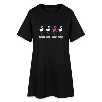 Ingenieurin Geschenk Flamingo Ingenieurswesen - Frauen T-Shirt-Kleid - Schwarz - Vorne