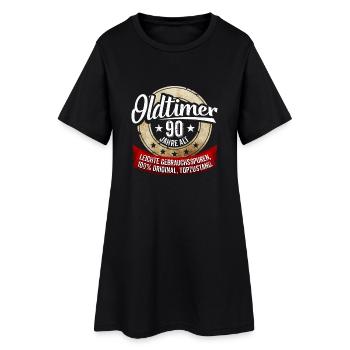 Zum 90. Geburtstag! - Frauen T-Shirt-Kleid - Schwarz - Vorne