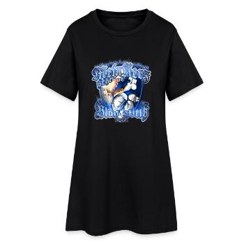 mein herz blau weiß burn - Frauen T-Shirt-Kleid - Schwarz - Vorne