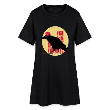 Dr. Crow - Frauen T-Shirt-Kleid - Schwarz - Vorne