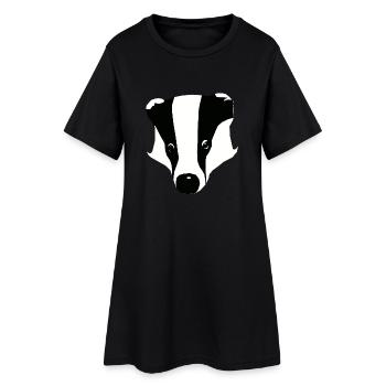 dachs - Frauen T-Shirt-Kleid - Schwarz - Vorne