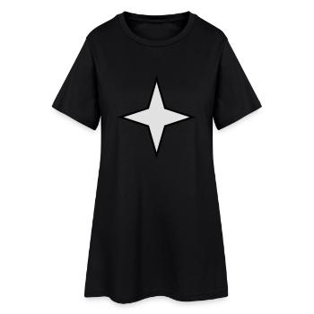 stern 4 zacken 2 farbig - Frauen T-Shirt-Kleid - Schwarz - Vorne