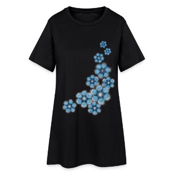flocons de neige - Robe T-shirt Femme - noir - Devant