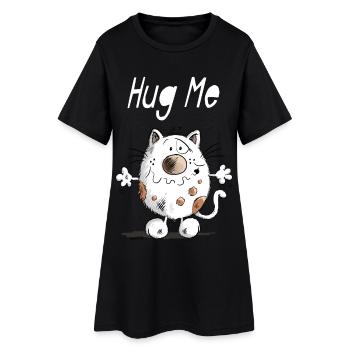 Hug Me Chat - Robe T-shirt Femme - noir - Devant