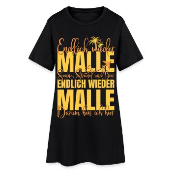 Endlich wieder Malle - Sonne Strand und Bier - Frauen T-Shirt-Kleid - Schwarz - Vorne