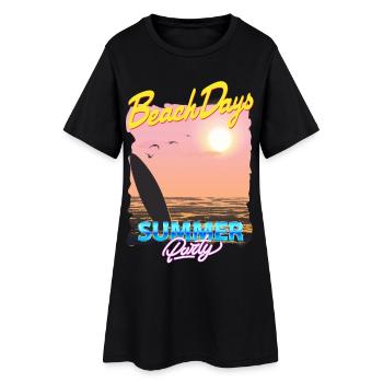 Fête d’été - Robe T-shirt Femme - noir - Devant