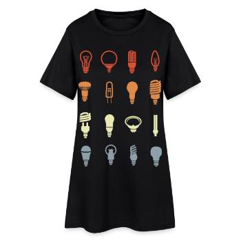 Douilles d’ampoules - Robe T-shirt Femme - noir - Devant