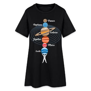 Astronaute fort - Robe T-shirt Femme - noir - Devant