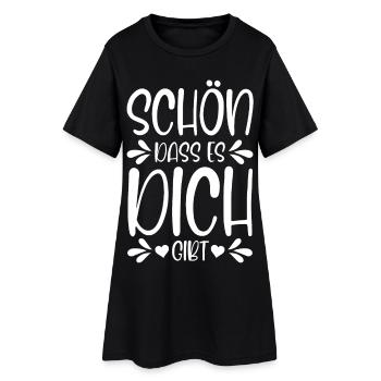 Schön dass es dich gibt - Frauen T-Shirt-Kleid - Schwarz - Vorne