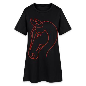 Esquisse du cheval rouge - Robe T-shirt Femme - noir - Devant