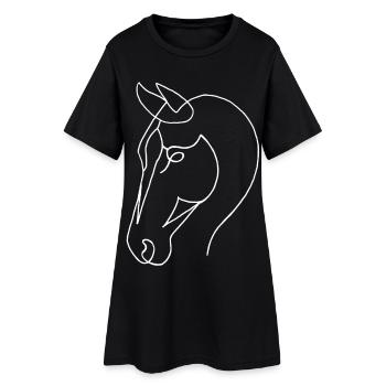 Esquisse du cheval blanc - Robe T-shirt Femme - noir - Devant
