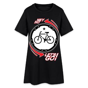 HEY HO - VÉLO - ALLONS-Y! - Robe T-shirt Femme - noir - Devant