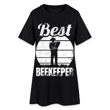 Lustiger Imker - Frauen T-Shirt-Kleid - Schwarz - Vorne