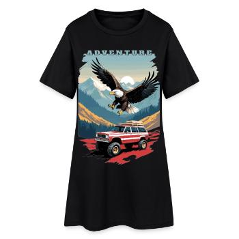 Abenteuerreise USA - Frauen T-Shirt-Kleid - Schwarz - Vorne