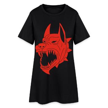 Chien rouge des enfers - Robe T-shirt Femme - noir - Devant