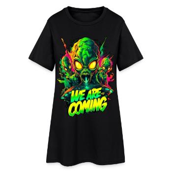 Nous arrivons Extraterrestres - Robe T-shirt Femme - noir - Devant