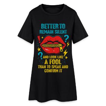 T-shirt à message graphique audacieux - Robe T-shirt Femme - noir - Devant