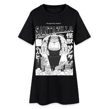 Giant Robot du Père Noël Attaque Urban Fantaisie  - Robe T-shirt Femme - noir - Devant
