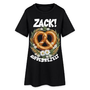 Bretzel Zack déguisé en dirndler pour le festival folklorique - Robe T-shirt Femme - noir - Devant