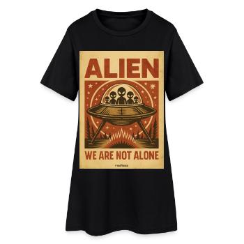 Alien UFO Vintage Poster - Women’s T-Shirt Dress - black - Front