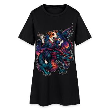 Sushi Jack Russell Terrier Kimono Dragon Cadeau - Robe T-shirt Femme - noir - Devant