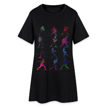 Joueur de baseball #baseball #sport - Robe T-shirt Femme - noir - Devant