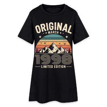 Vintage Born in March 1998 Original 28 years ago - Women’s T-Shirt Dress - black - Front