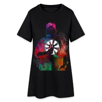 Joueur de fléchettes Art sportif #darts #sport - Robe T-shirt Femme - noir - Devant