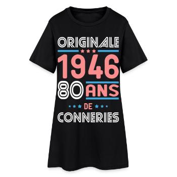 Originale – 1946 – 80 ans de conneries - Robe T-shirt Femme - noir - Devant