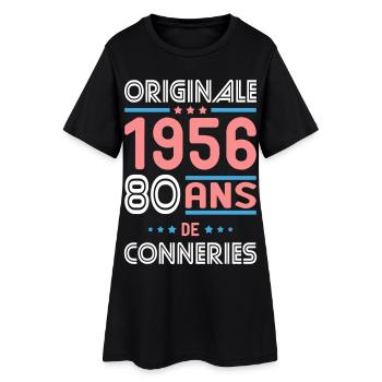 Originale – 1956 – 70 ans de conneries - Robe T-shirt Femme - noir - Devant