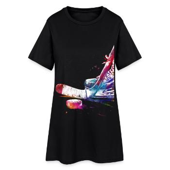 Hockey player sport art #hockey #sport - Women’s T-Shirt Dress - black - Front