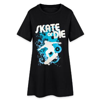 Skate or Die – Blue Splash Skate Silhouette - Women’s T-Shirt Dress - black - Front