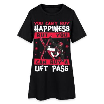 Bonheur Ski Skifahren Freestyle Heureux - Robe T-shirt Femme - noir - Devant