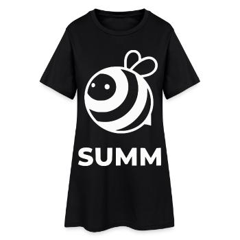 Summende Biene Icon-Design - Frauen T-Shirt-Kleid - Schwarz - Vorne