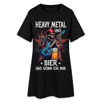 I treat myself to heavy metal and beer - Women’s T-Shirt Dress - black - Front
