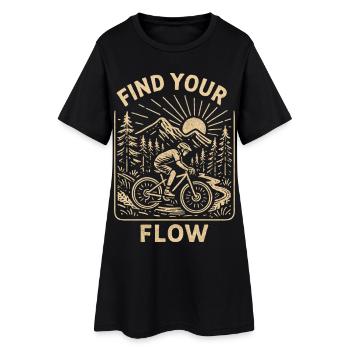 Find Your Flow – VTT vintage - Robe T-shirt Femme - noir - Devant