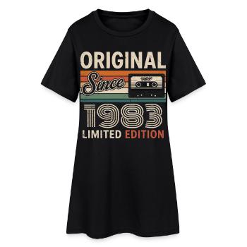 Vintage 1975 Legend Rétro Anniversaire 1983 - Robe T-shirt Femme - noir - Devant