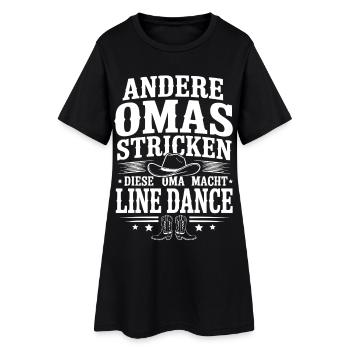 Andere Omas Stricken Line Dance - Frauen T-Shirt-Kleid - Schwarz - Vorne