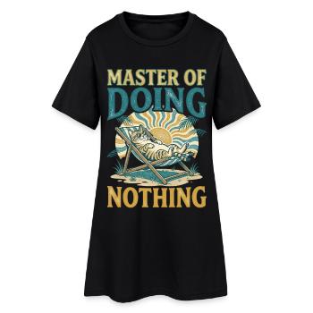 Chat en vacances - Robe T-shirt Femme - noir - Devant