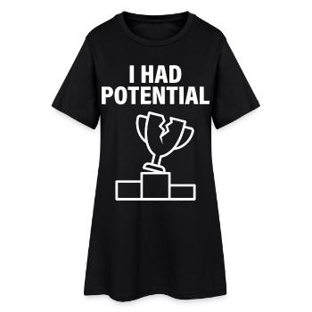 J'avais du Potentiel Humour Sarcastique - Robe T-shirt Femme - noir - Devant