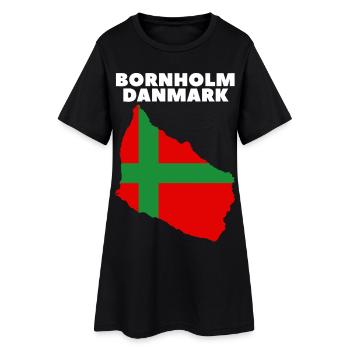 Bornholm Danmark - Frauen T-Shirt-Kleid - Schwarz - Vorne