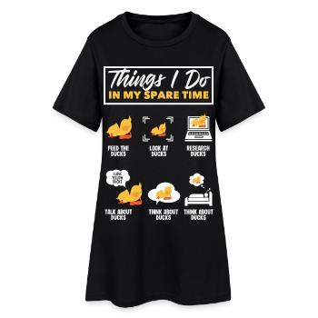 Motifs drôles de canards Citons amoureux de canards - Robe T-shirt Femme - noir - Devant