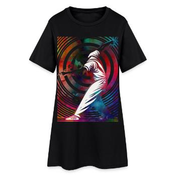 Golfer in a colorful whirlpool - Women’s T-Shirt Dress - black - Front